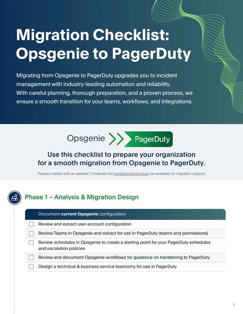 Opsgenie to PagerDuty Migration Checklist