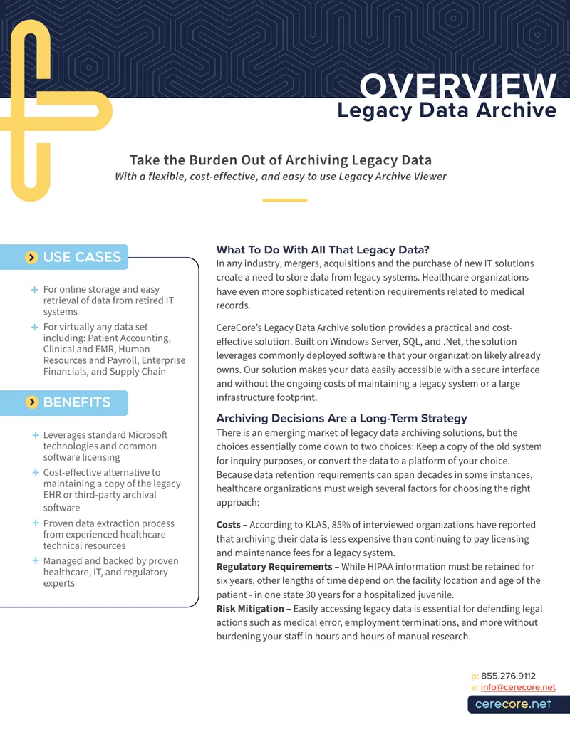 Legacy Data Archive Solution Overview