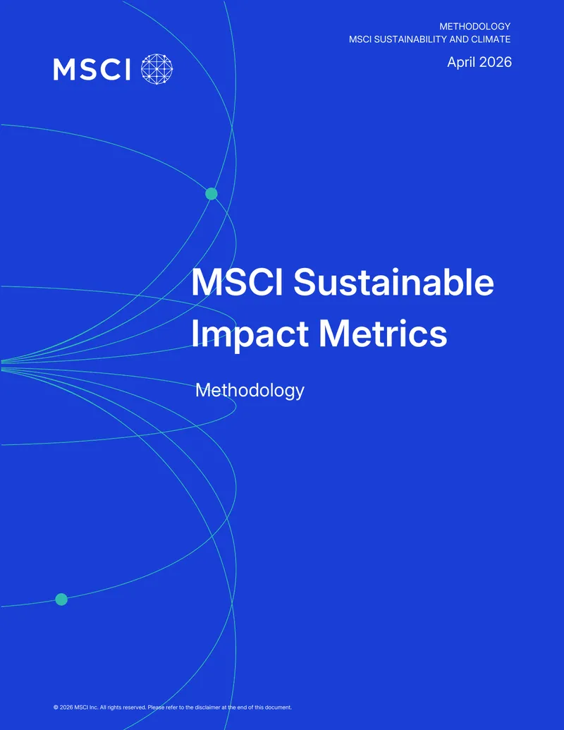 MSCI Sustainable Impact Metrics Methodology