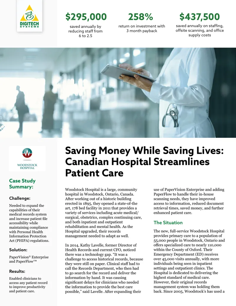 Woodstock Hospital Patient Care Improvement Case Study