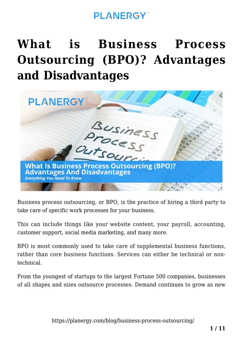Business Process Outsourcing Overview