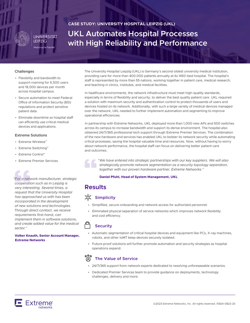 University Hospital Leipzig Case Study on Network Automation