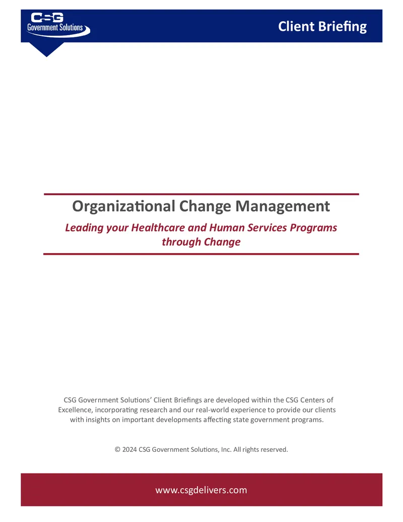 Organizational Change Management in Healthcare Programs