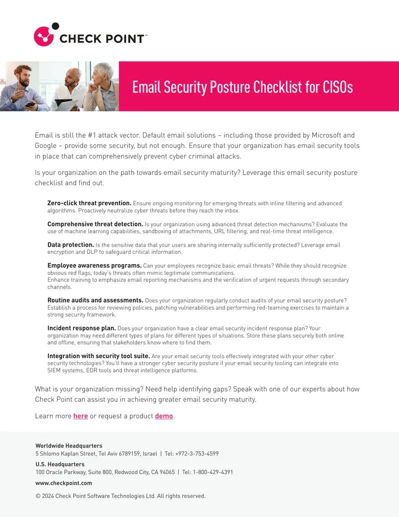 Email Security Posture Checklist for CISOs