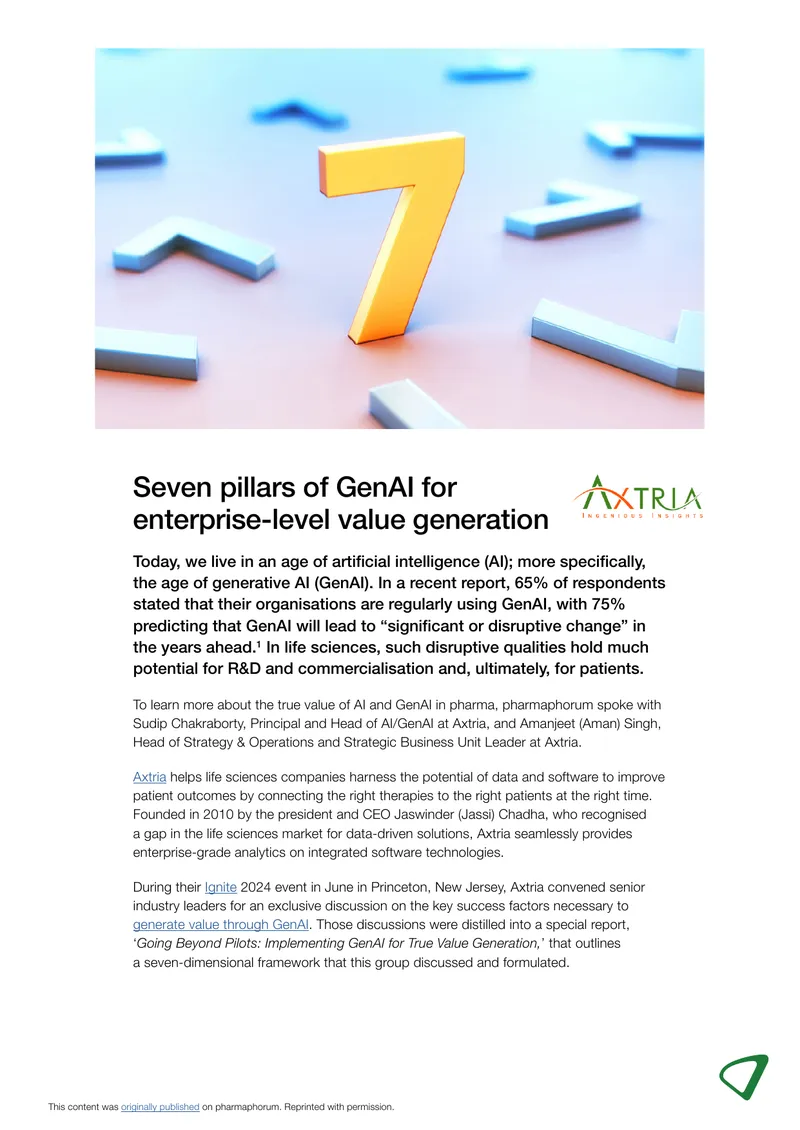 Seven Pillars of GenAI for Enterprise-Level Value Generation