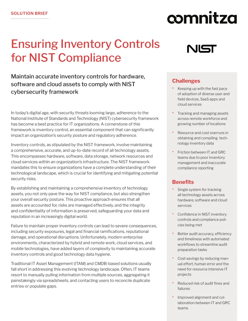 Ensuring Inventory Controls for NIST Compliance