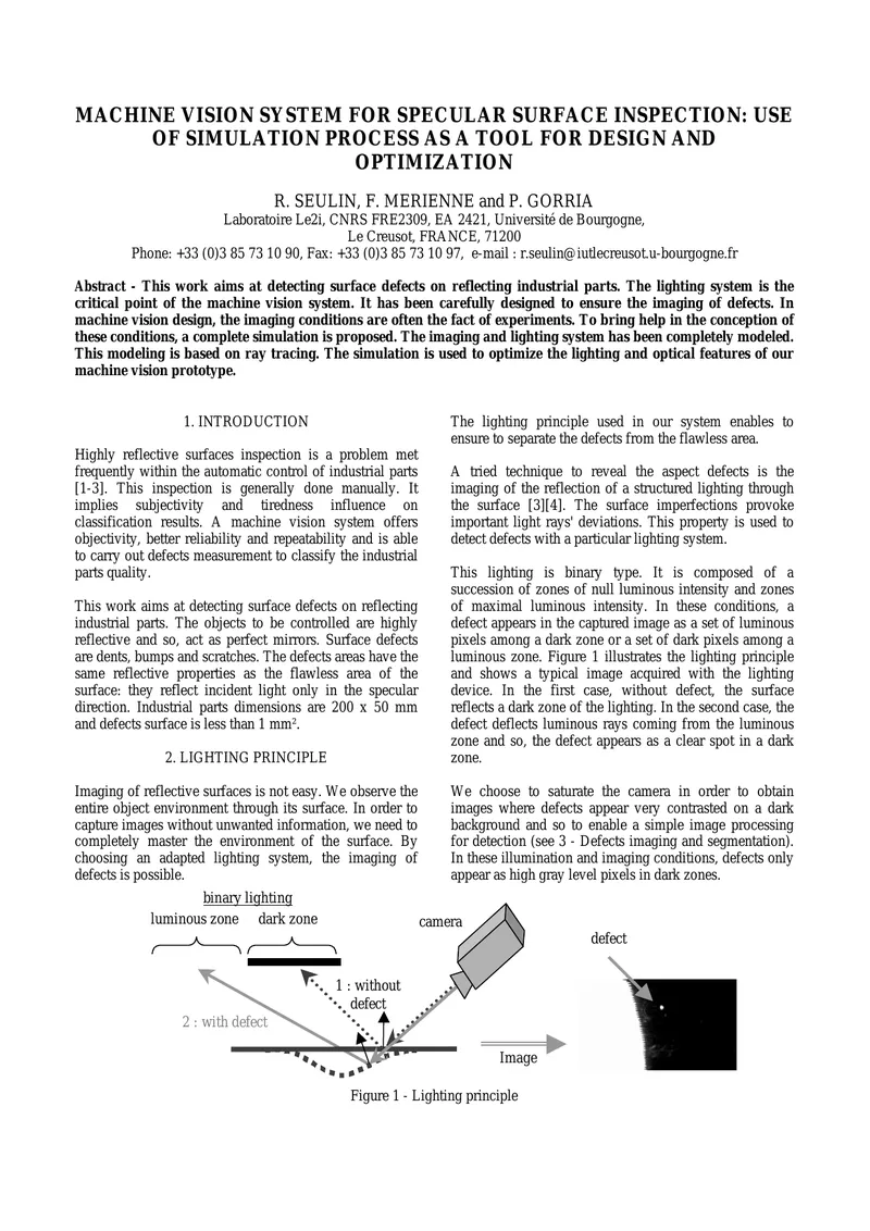 Machine Vision System for Specular Surface Inspection preview page 1