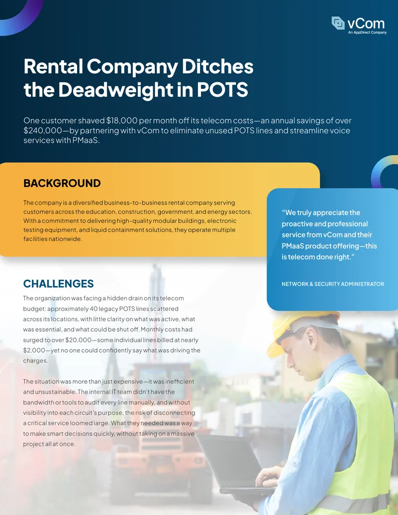 Telecom Cost Reduction through POTS Management Service