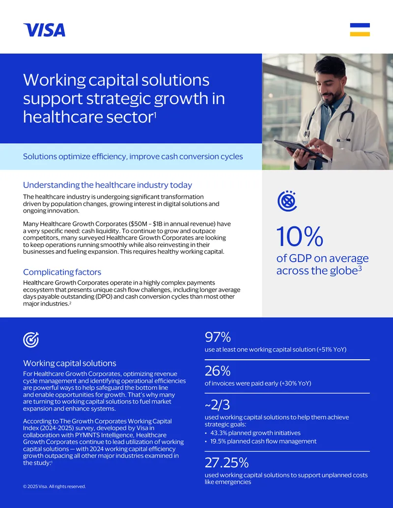 Working Capital Solutions for Healthcare Growth Corporates