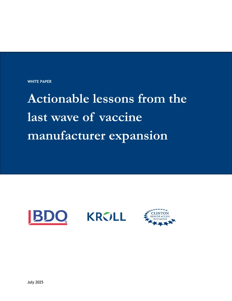 Actionable Lessons from Vaccine Manufacturer Expansion