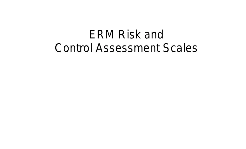 ERM Risk and Control Assessment Scales