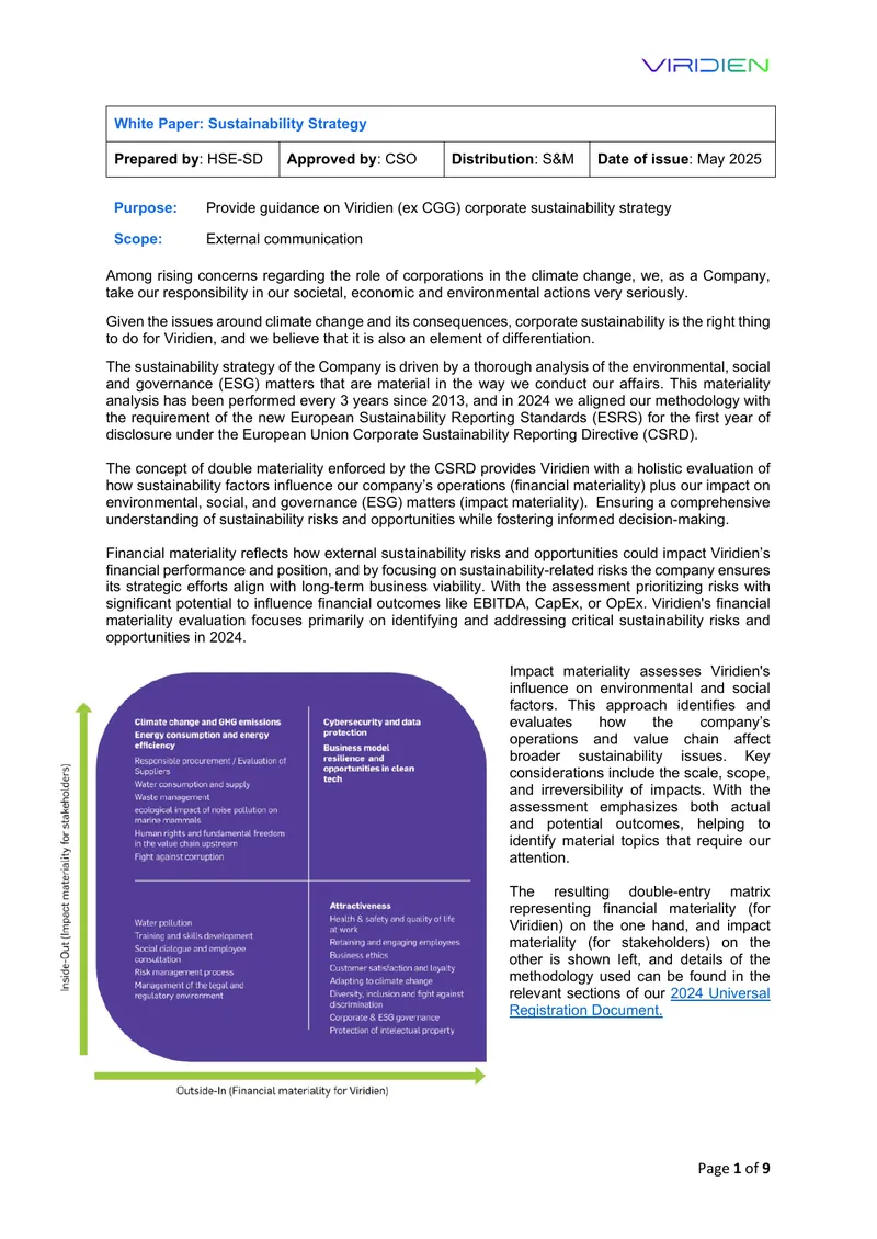 Viridien Corporate Sustainability Strategy White Paper