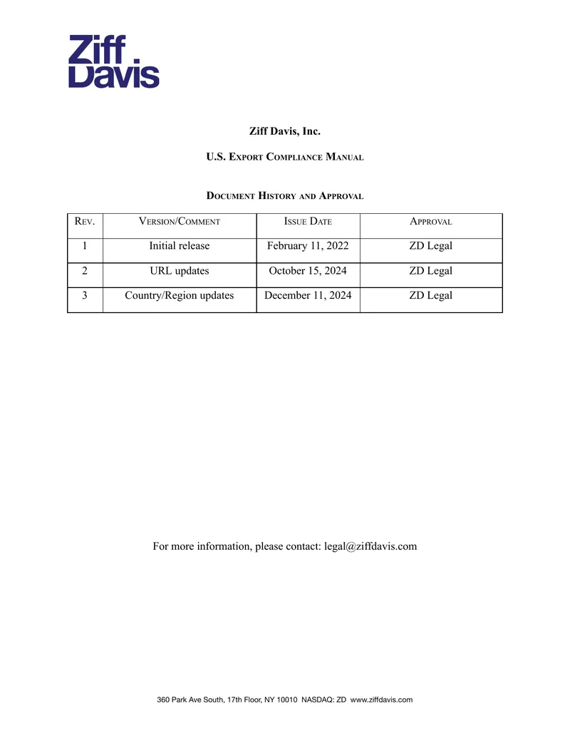 U.S. Export Compliance Manual