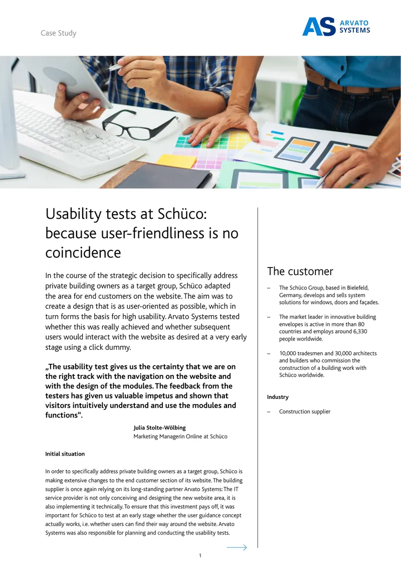 Usability Testing Case Study for Schüco Website