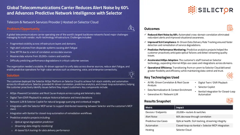 Telecommunications Carrier AIOps Implementation Case Study