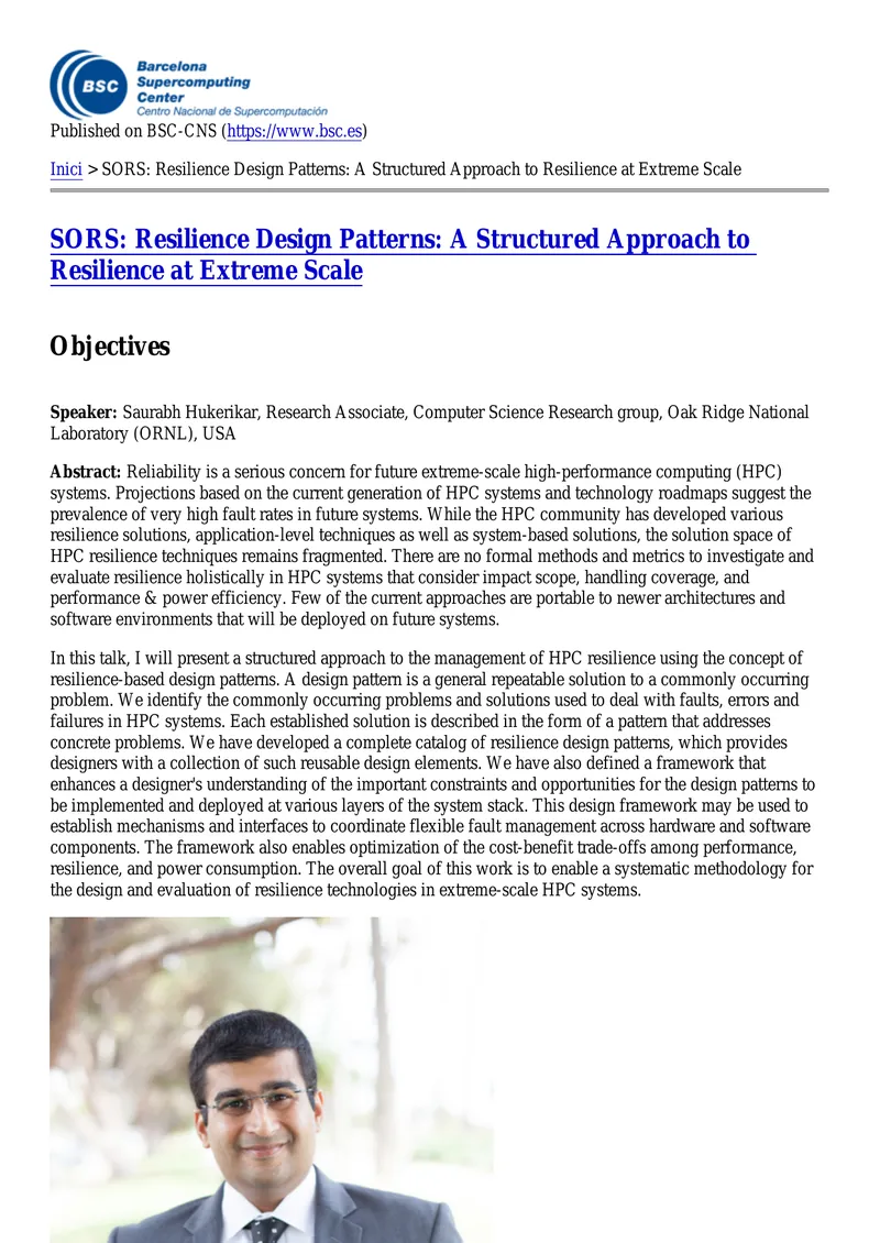 Resilience Design Patterns for High-Performance Computing
