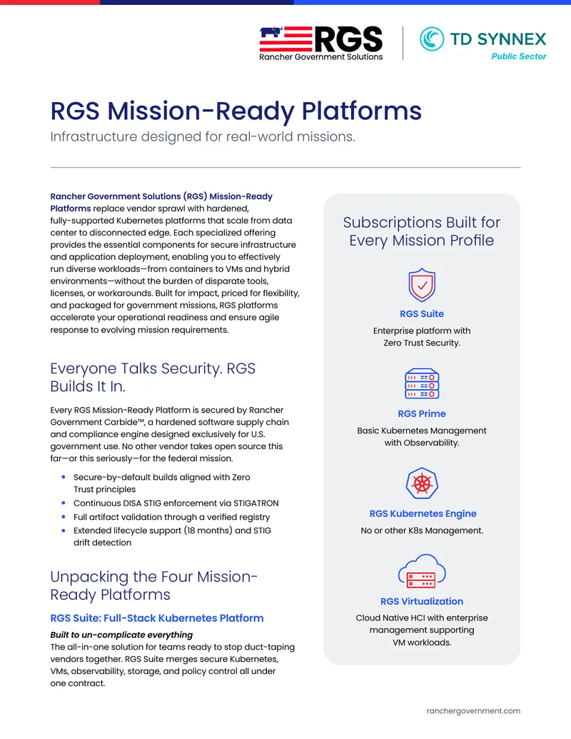 RGS Mission-Ready Platforms Overview