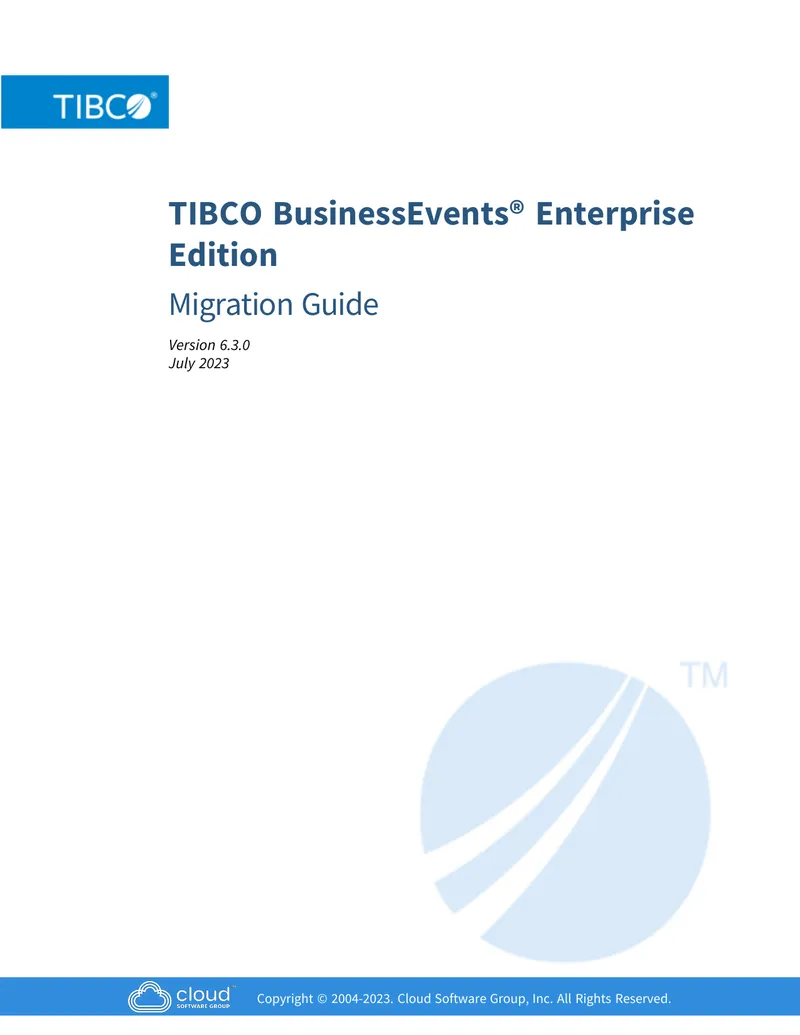 TIBCO BusinessEvents Enterprise Edition Migration Guide