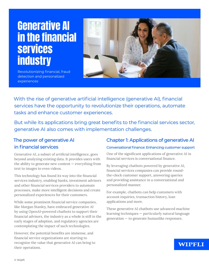 Generative AI Applications in Financial Services