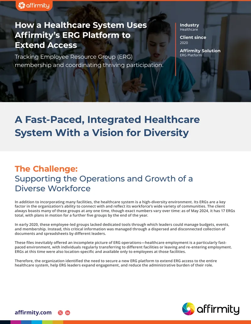 Healthcare System ERG Platform Implementation