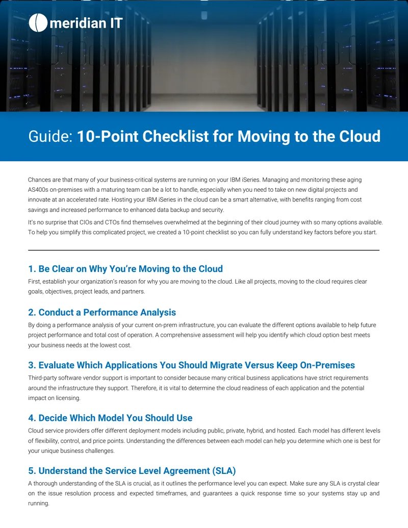 10-Point Checklist for Moving to the Cloud