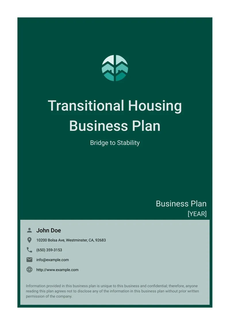 Transitional Housing Business Plan Overview