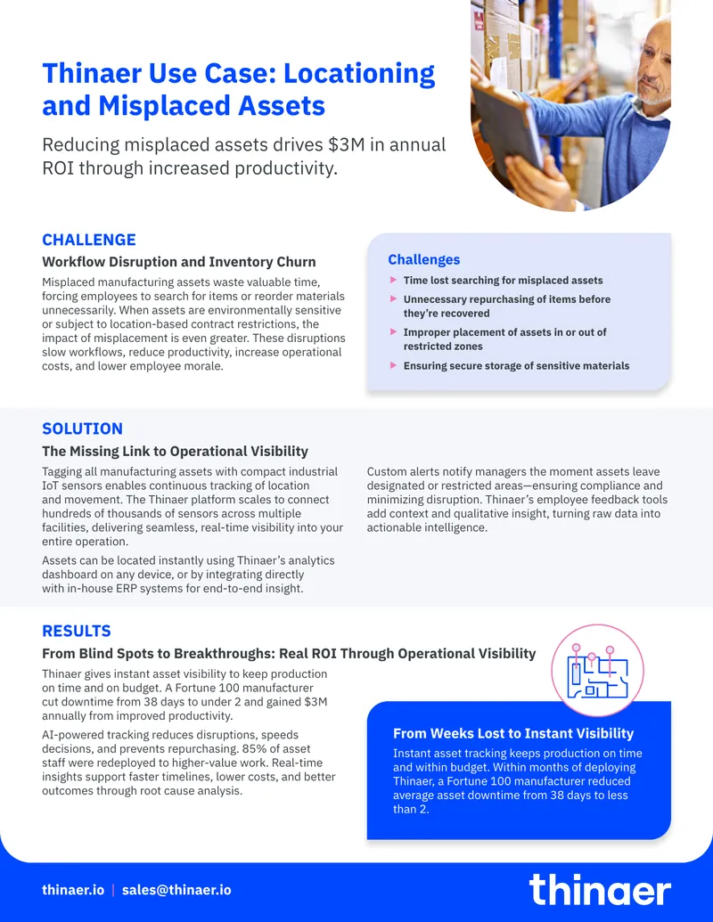 Thinaer Use Case for Locationing and Asset Management