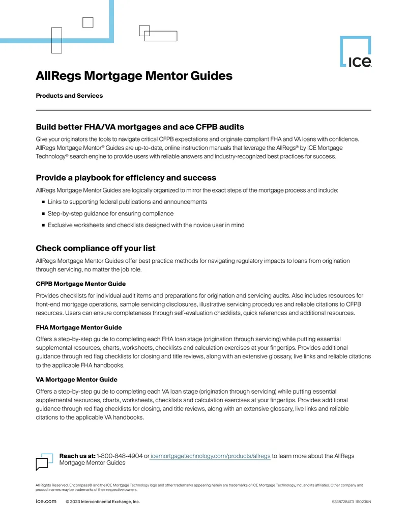 AllRegs Mortgage Mentor Guides Overview