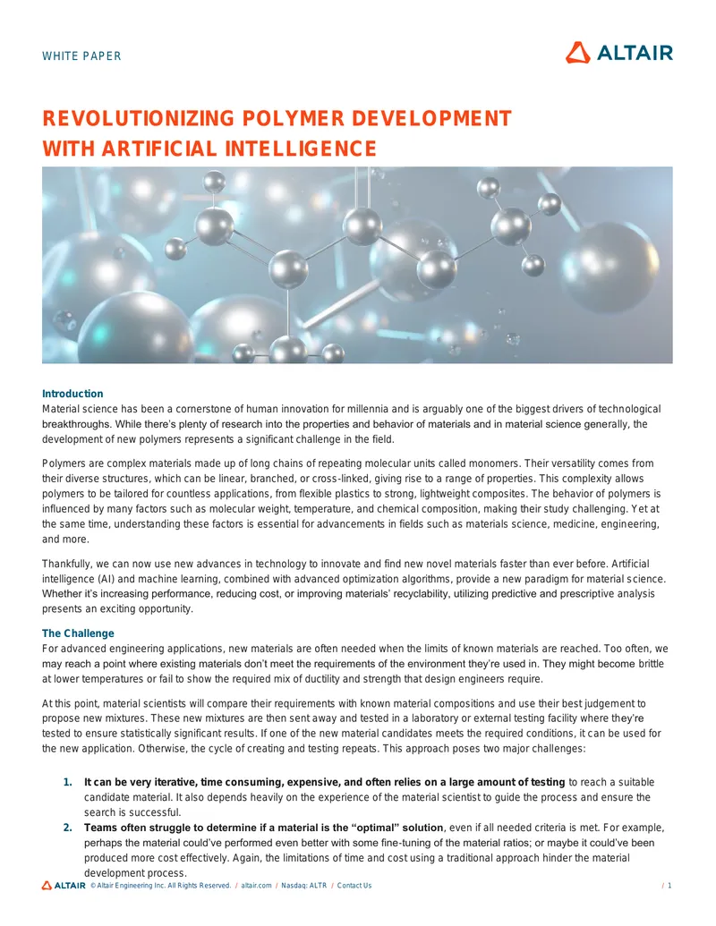 Revolutionizing Polymer Development with Artificial Intelligence