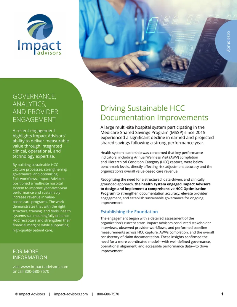 Driving Sustainable HCC Documentation Improvements