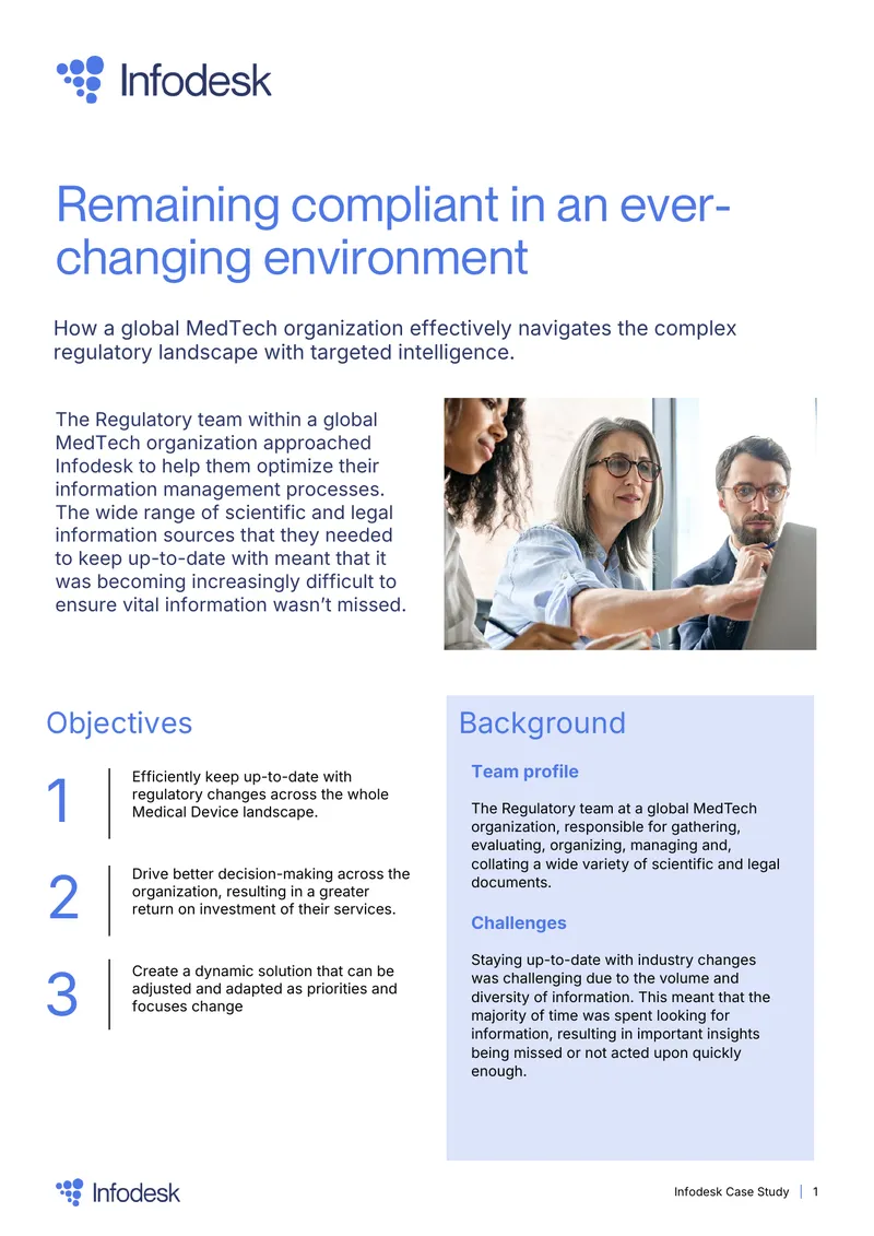 Regulatory Information Management Optimization Case Study