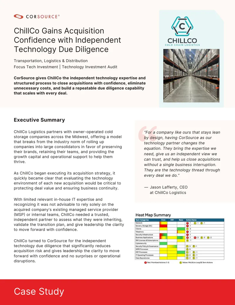 ChillCo Logistics Technology Due Diligence Case Study