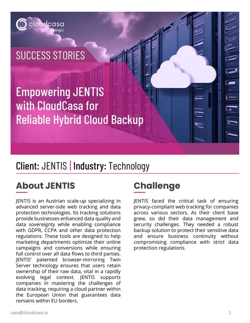 JENTIS Hybrid Cloud Backup Implementation Case Study