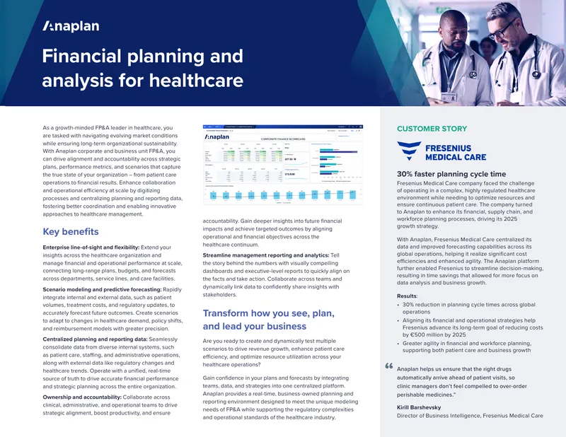 Financial Planning and Analysis Solutions for Healthcare