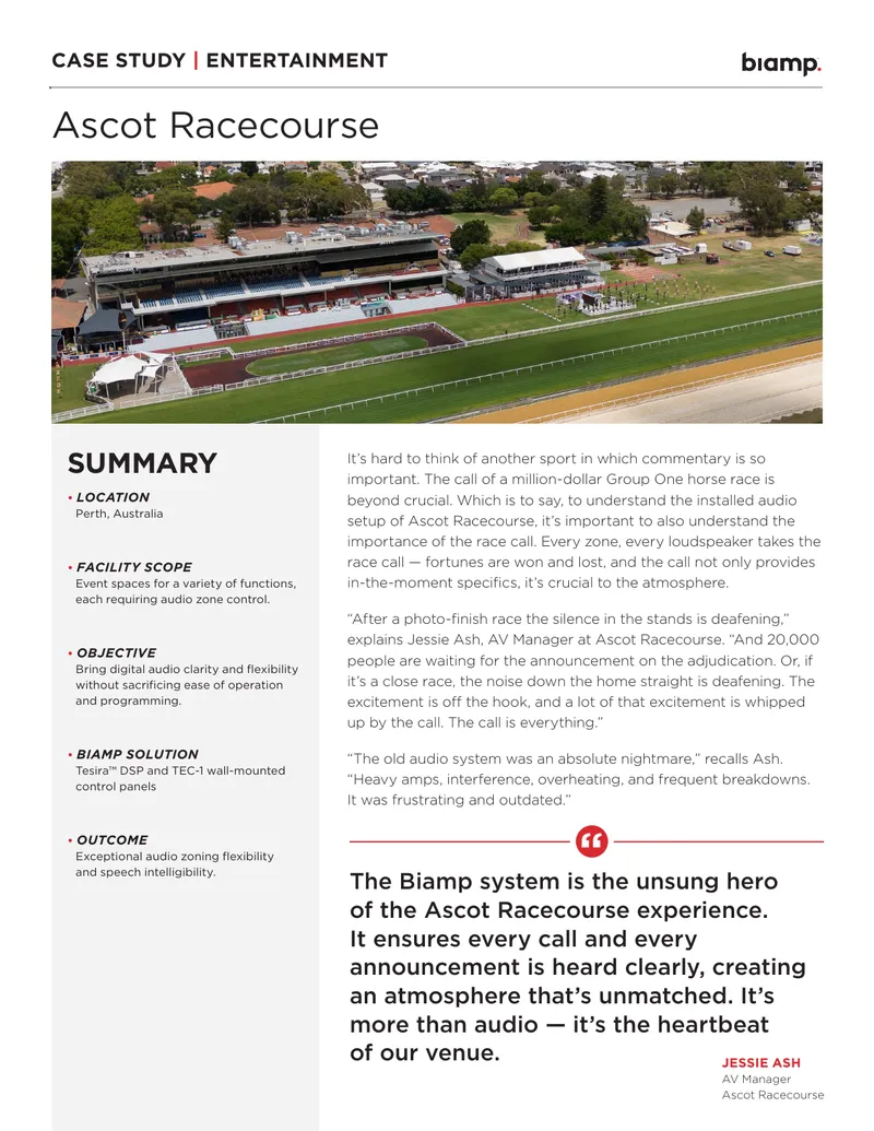Audio System Upgrade at Ascot Racecourse