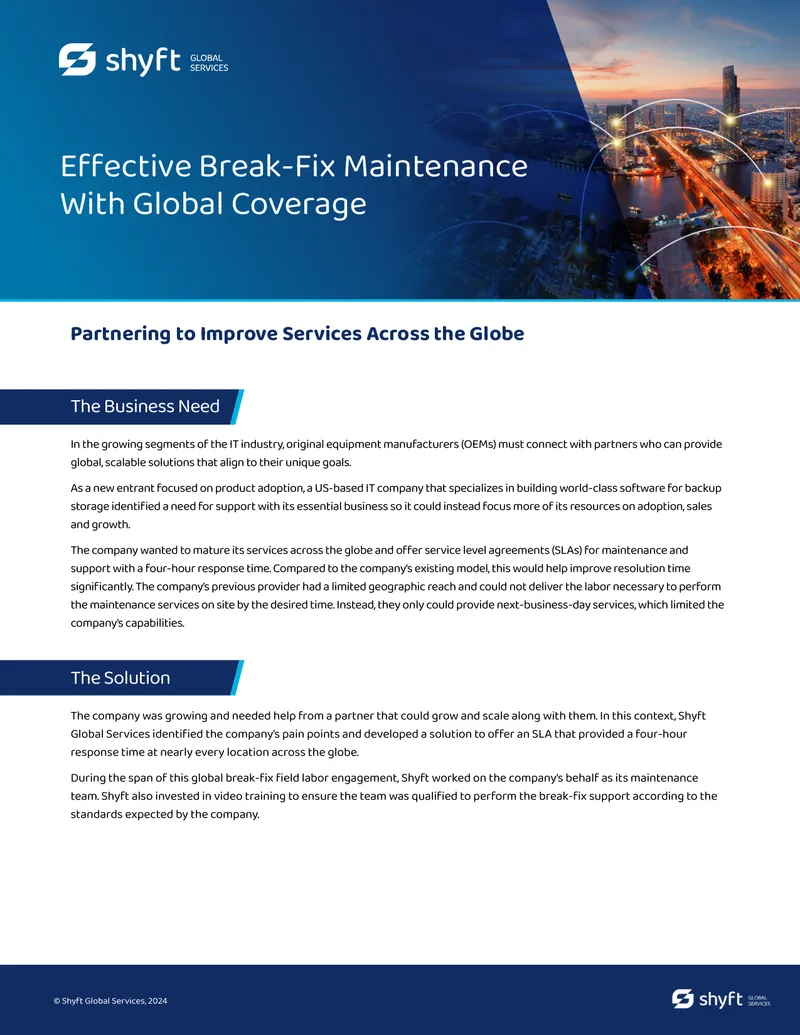 Effective Break-Fix Maintenance with Global Coverage