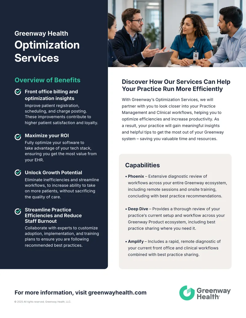 Greenway Health Optimization Services Overview