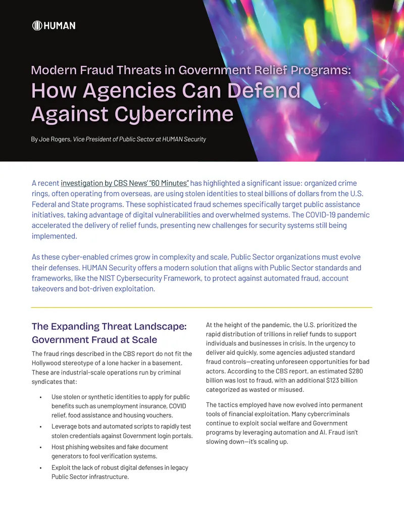 Modern Fraud Threats in Government Relief Programs