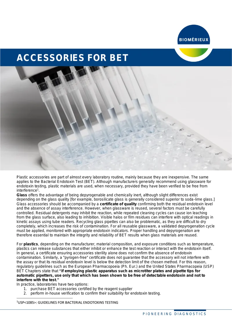 Guidelines for Bacterial Endotoxin Testing Accessories