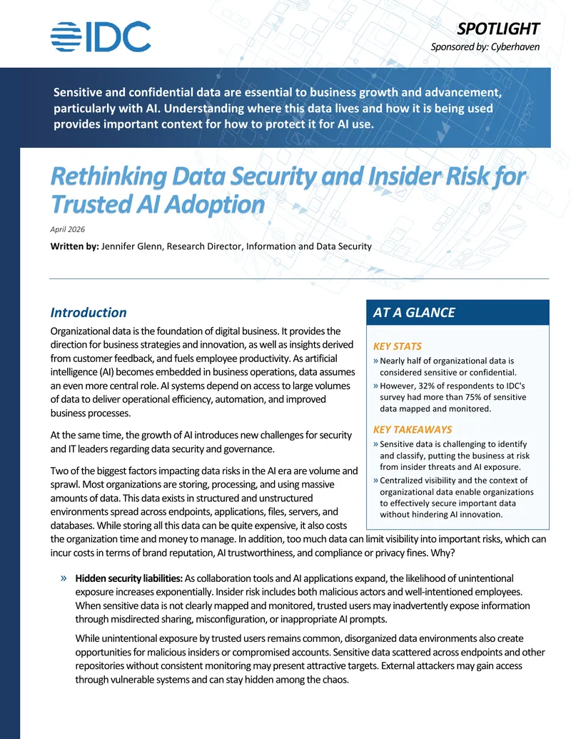 Rethinking Data Security and Insider Risk for Trusted AI Adoption
