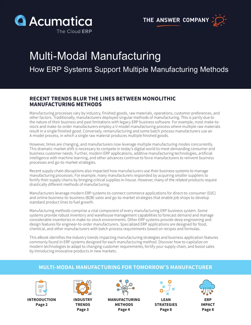 Multi-Modal Manufacturing and ERP Systems