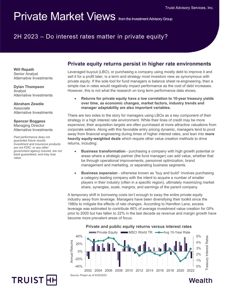 Private Market Insights from Truist Advisory Services