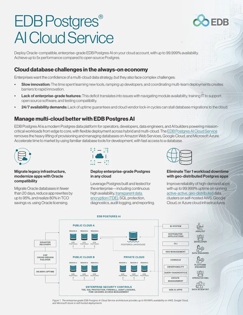 EDB Postgres AI Cloud Service Overview