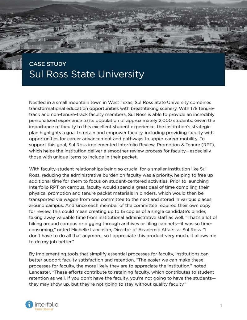 Implementation of Interfolio at Sul Ross State University