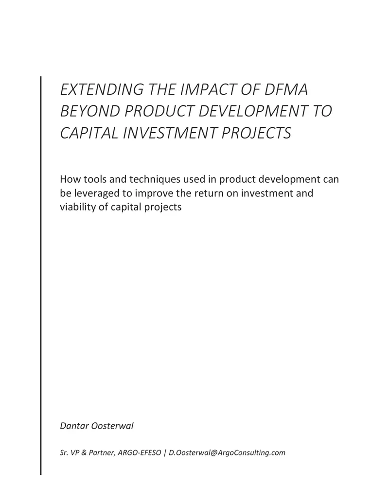 Extending DFMA Principles to Capital Investment Projects