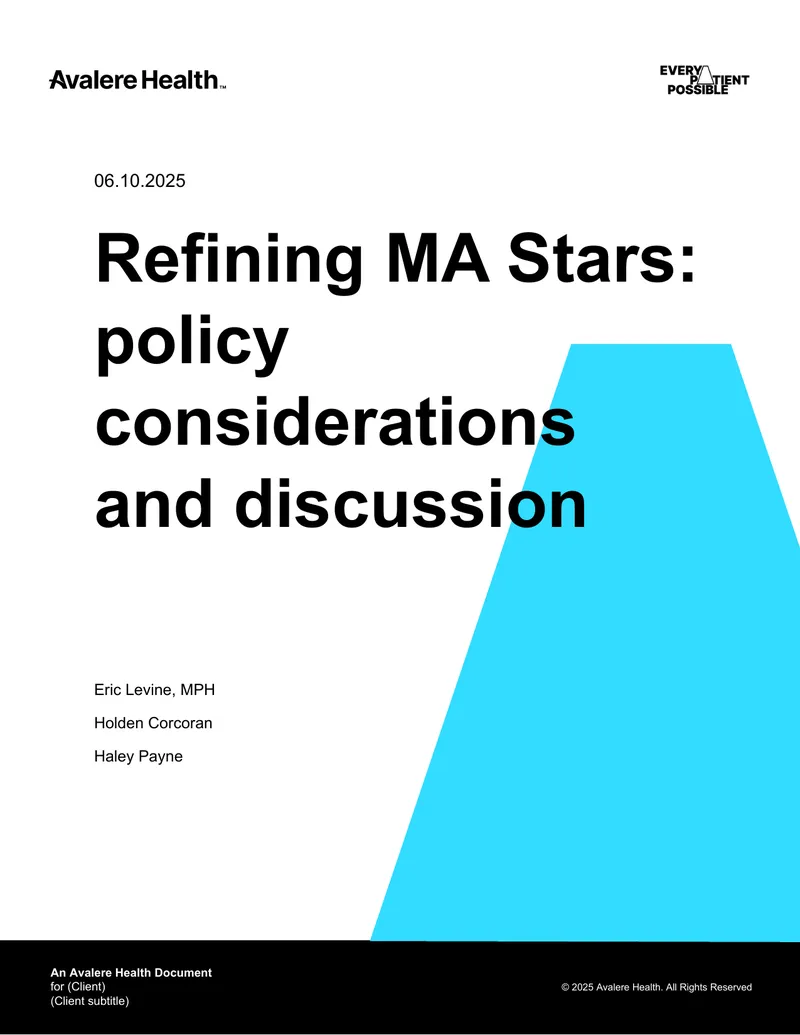 Refining Medicare Advantage Star Ratings Policy Considerations