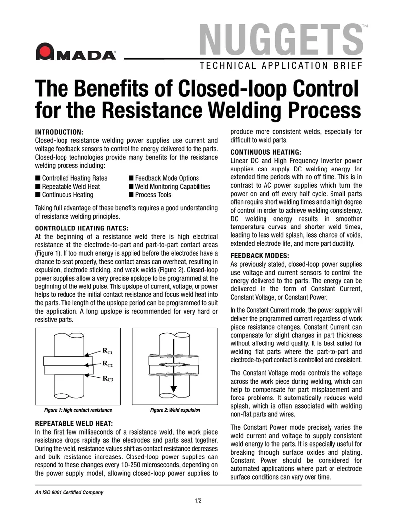 Benefits of Closed-loop Control in Resistance Welding