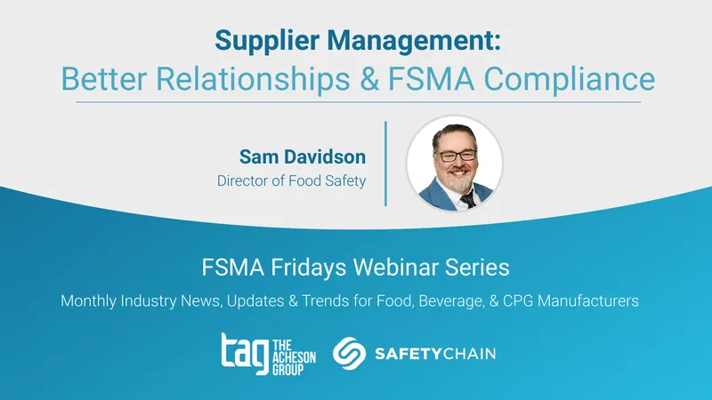 FSMA Fridays Webinar Series Overview
