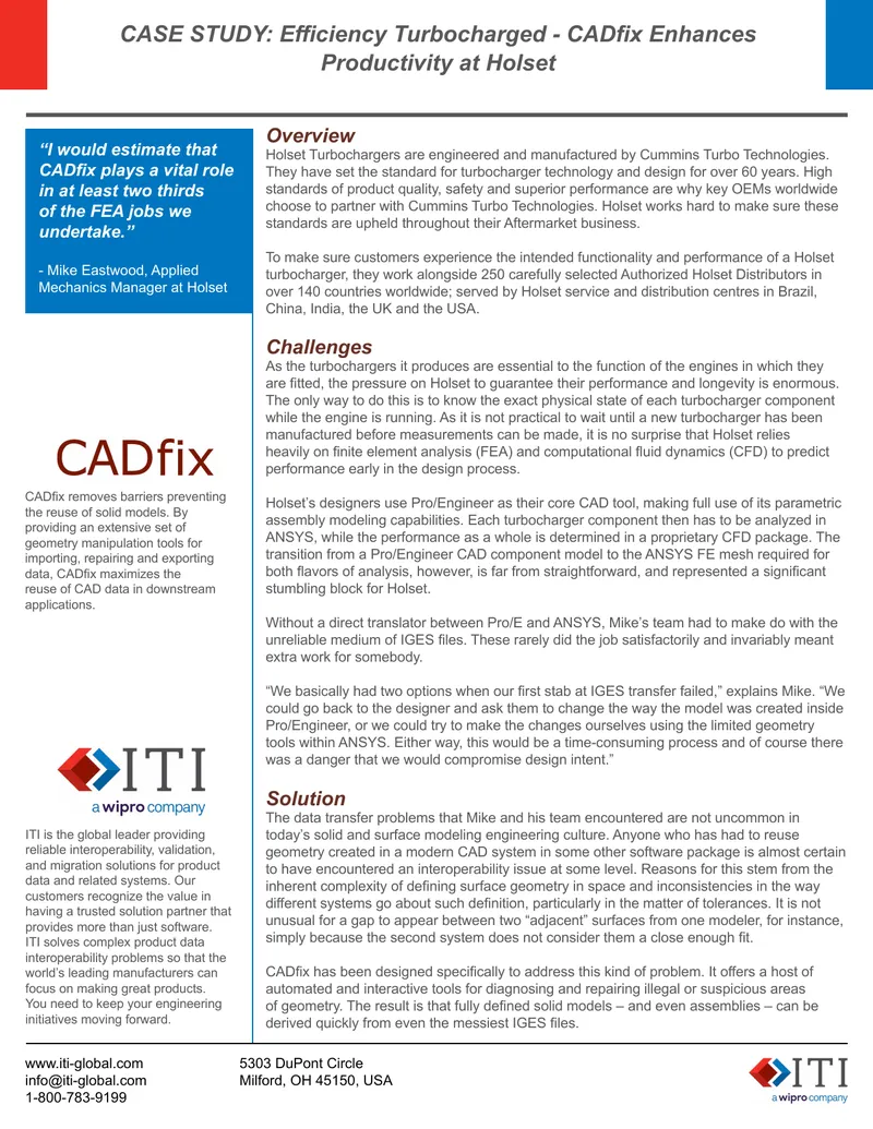CADfix Implementation Case Study at Holset