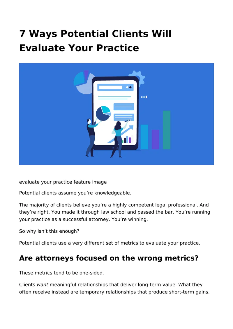 Metrics for Evaluating Legal Practices